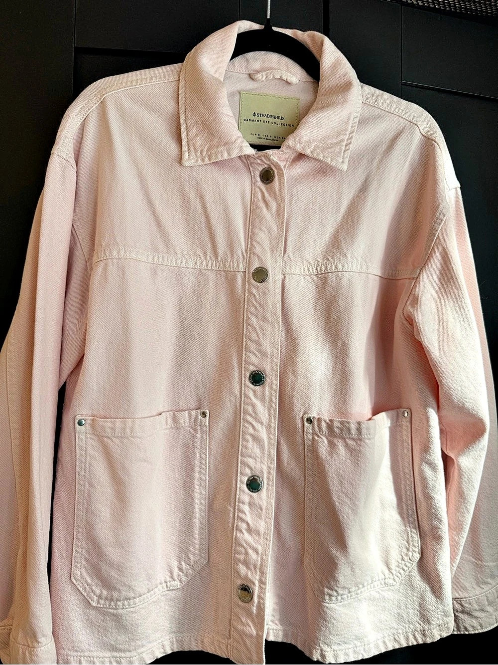Stradivarius Garment Dye Collection Denim Jacket Pink Small brand new